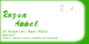 rozsa appel business card
