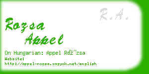 rozsa appel business card